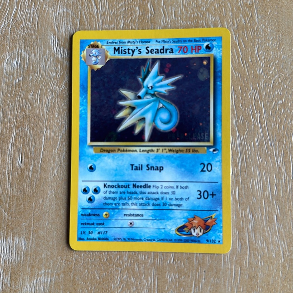 2000 Misty’s Seadra Holo Gym Heroes Pokemon Card